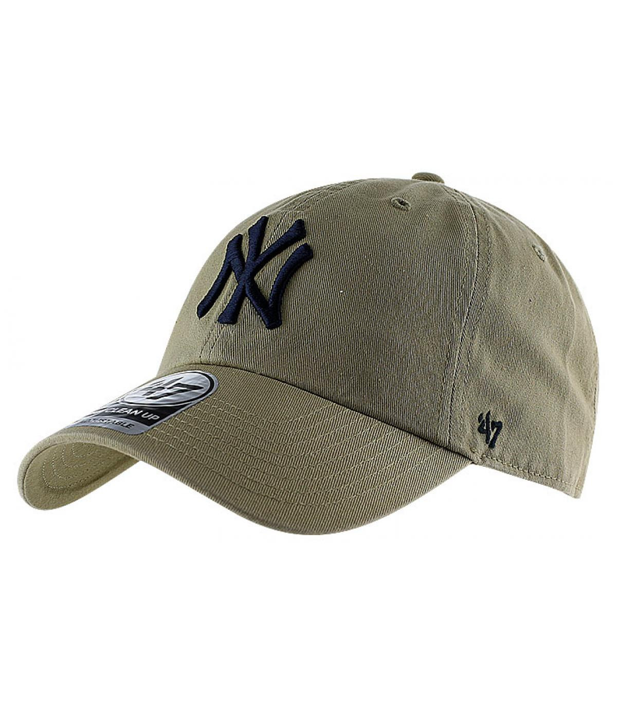 Beige curve cap NY NY clean up khaki